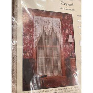 Heritage Lace Crystal Lace Vintage Curtains 60" x 41" Drop Swag Pair